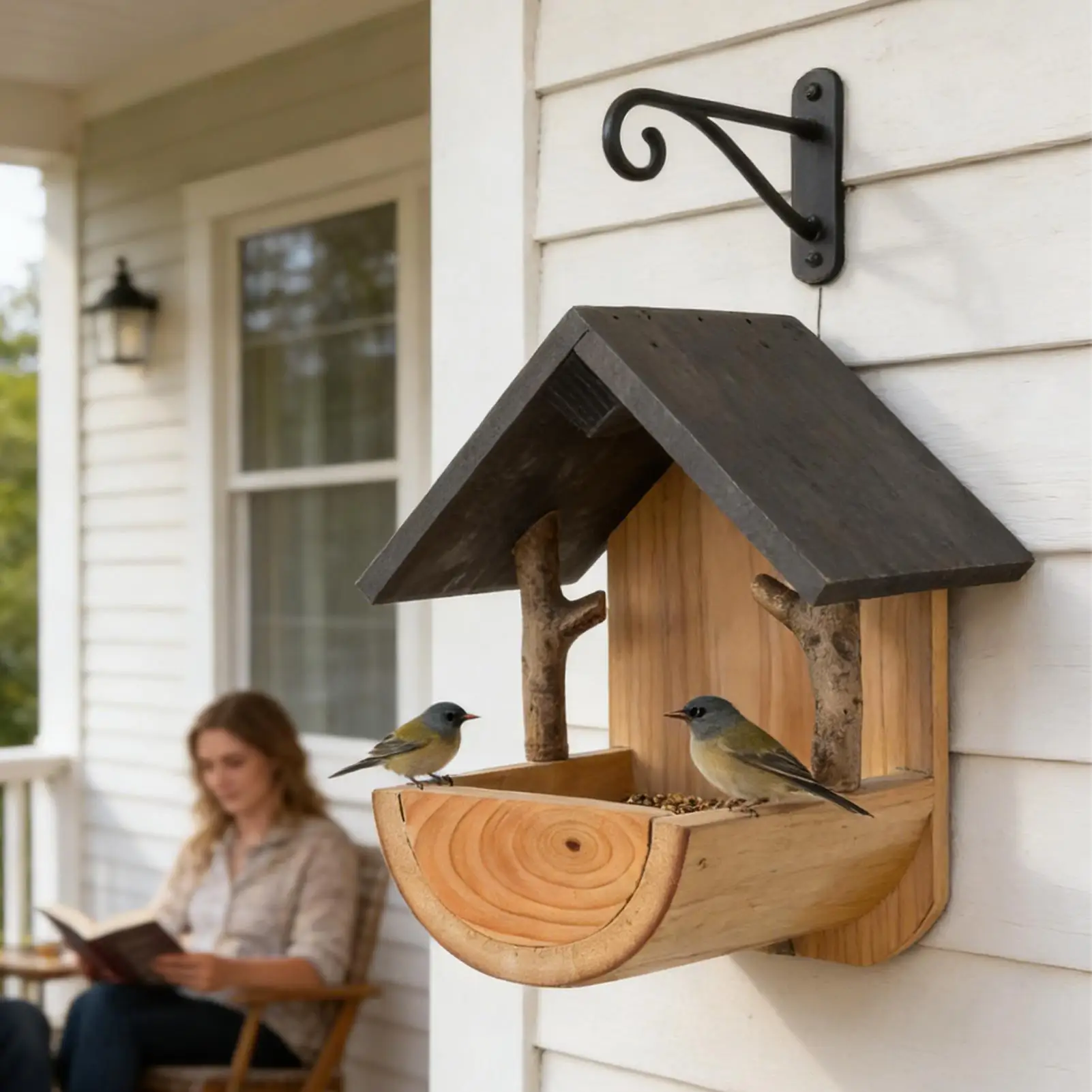 Watches & Jewelry Repair Center - Mangeoire à oiseaux murale en bois,