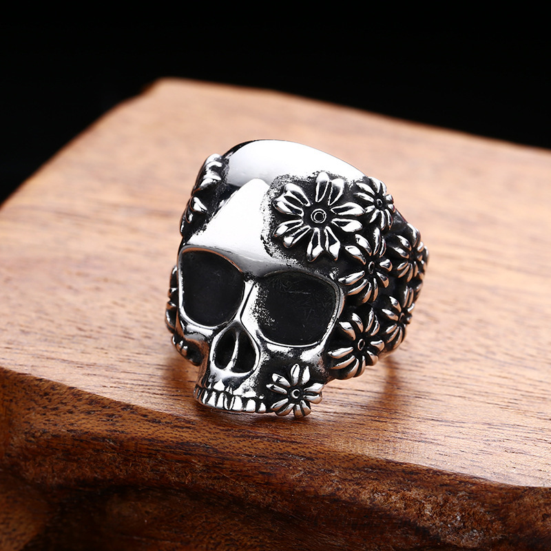 Sterling Silver Ring - Bague tête de mort en argent
