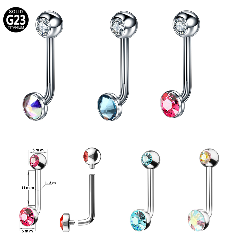 1 PC F136 titane 14G CZ gemme  - Christina Jewelry & Watches Marguerite Ørestik Forgyldt Sølv avis et prix