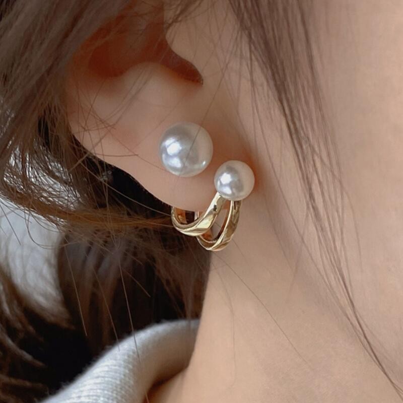925 argent aiguille mode corée - Pearl Stud Earrings avis et prix