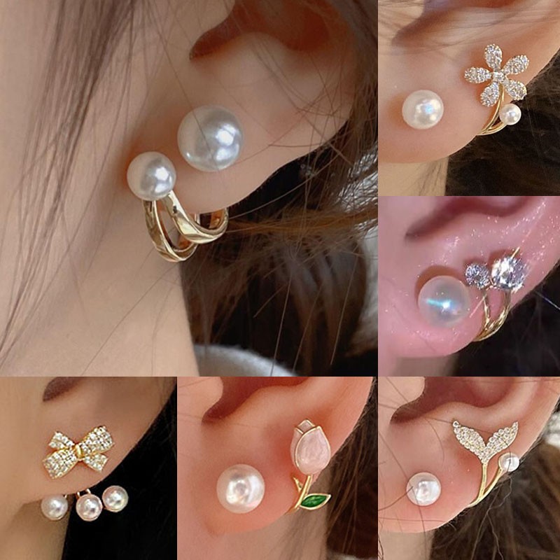 925 argent aiguille mode corée - Pearl Stud Earrings avis et prix
