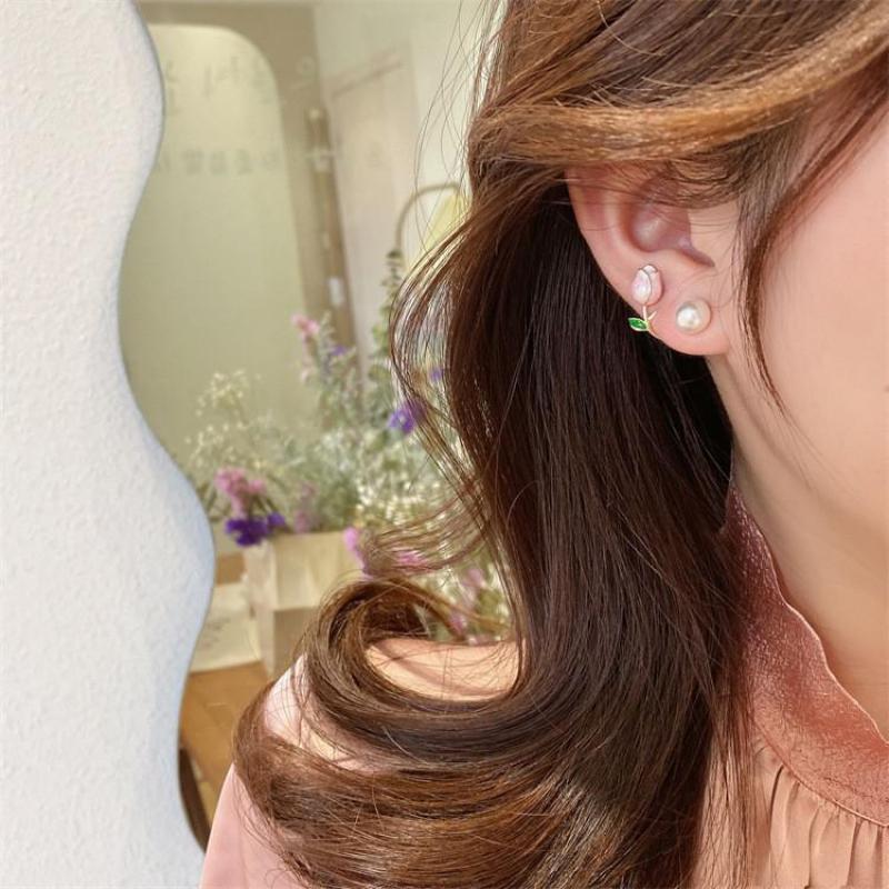 925 argent aiguille mode corée - Pearl Stud Earrings avis et prix