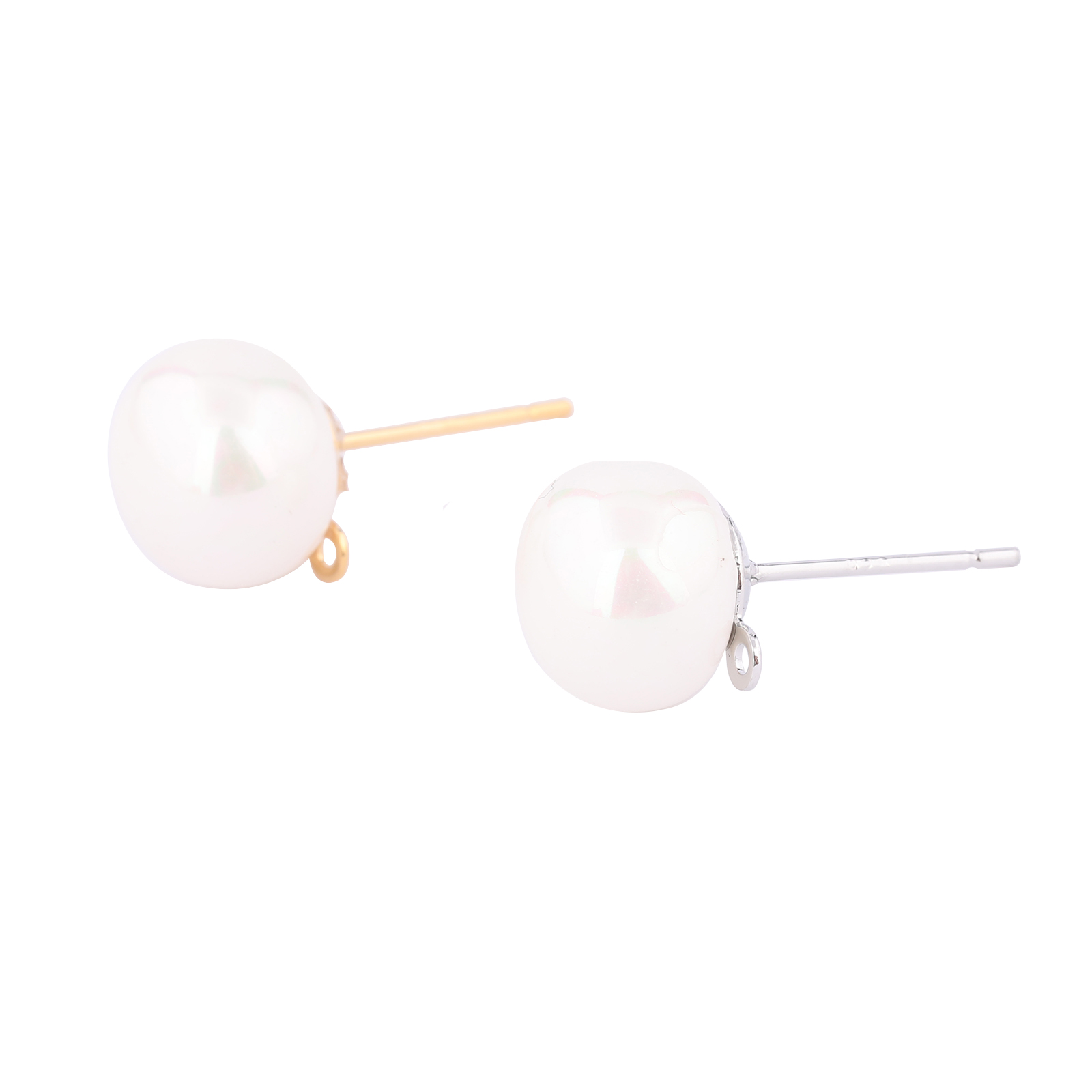 10 pièces cuivre blanc K plaqu - Pearl Stud Earrings avis et prix